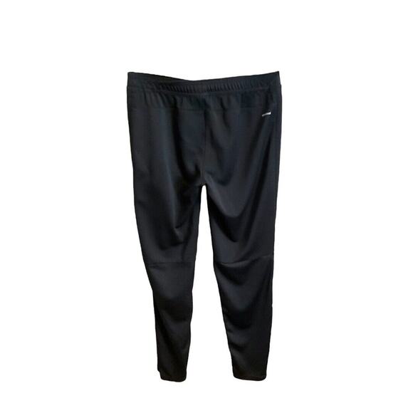 Adidas Track Pants Men Sz M Black Straight Leg Logo Drawstring Pockets Zip Leg - Picture 13 of 13